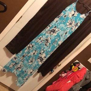 Strapping teal long dress!